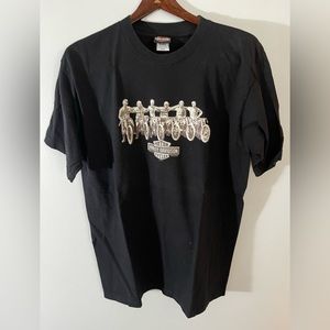 Harley Davidson Motorcycle Graphic T Shirt Size L Y2K 2007 Sydney Australia